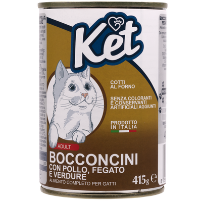 Ket Adult All breeds Bocconcini Pollo e Fegato 415 gr