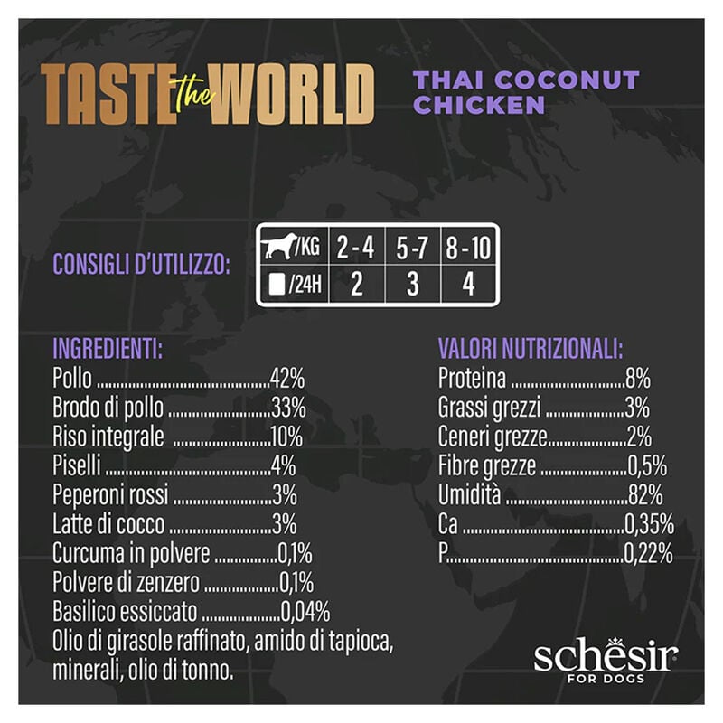 Schesir Taste the World Dog Adult Pollo Thai coconut in brodo 150gr