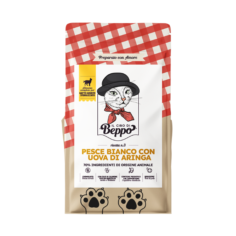 Il Cibo di Beppo Cat Steril Pesce Bianco e Uova di aringa 1,5kg