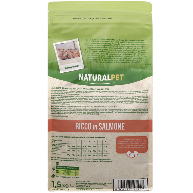 Naturalpet Cat Senior ricco in Salmone 1,5kg