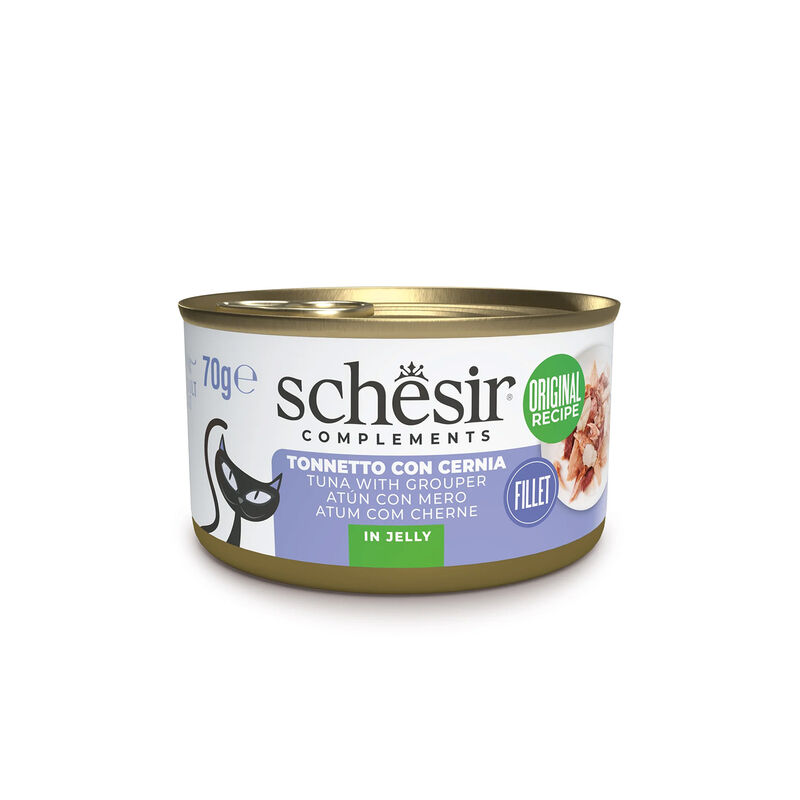 Schesir Cat Adult Tonnetto con Cernia in jelly 70 gr Schesir Cat Adult Tonnetto con Cernia in jelly 70 gr