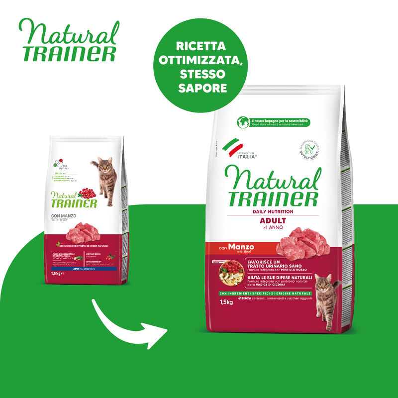 Natural Trainer Cat Adult con Manzo 1,5 kg