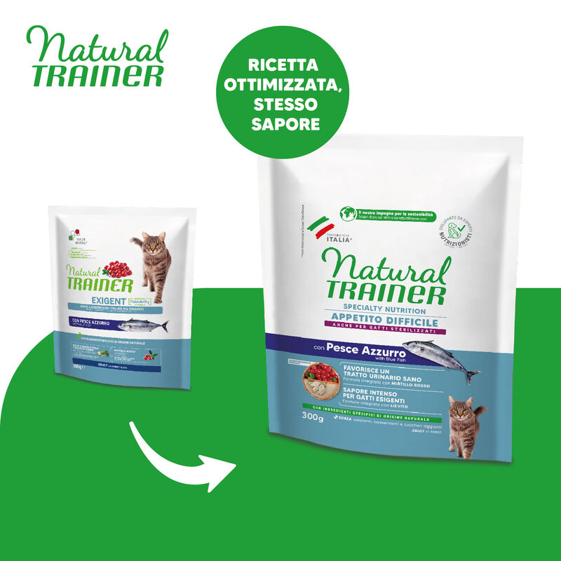Natural Trainer Cat Exigent con Pesce Azzurro 300 gr