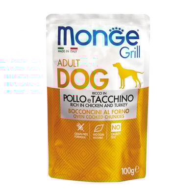 Monge Grill Dog Adult Bocconcini Ricco in Pollo e Tacchino 100 gr