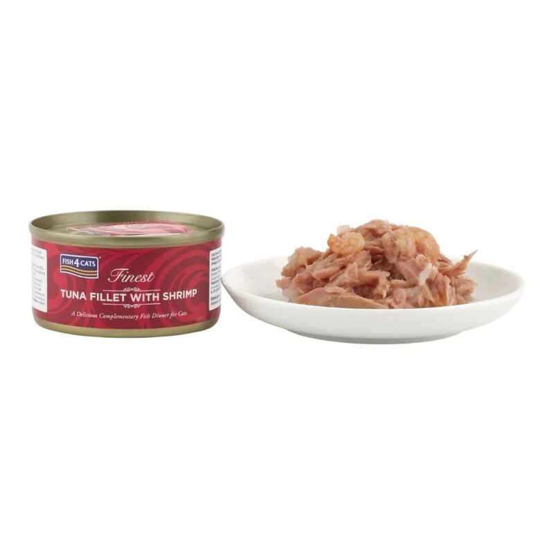 Fish4Cats Finest Cibo Umido per gatti Tonno e Gamberetti 70 gr