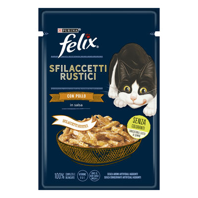 Purina Felix Sfilaccetti Rustici Cat Adult con Pollo 85 gr