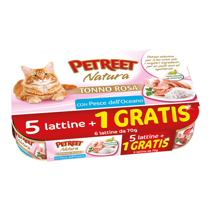 Petreet Cat Tonno rosa Tonno con Pesce dell'oceano 6x70 gr