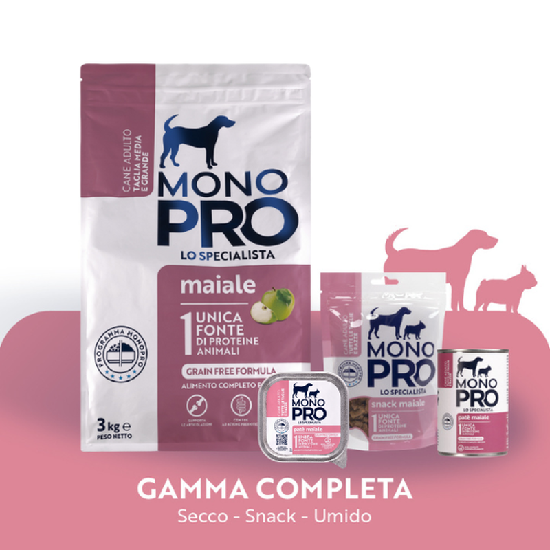 Monopro Dog Adult Medium&Large Grain Free Maiale 12kg
