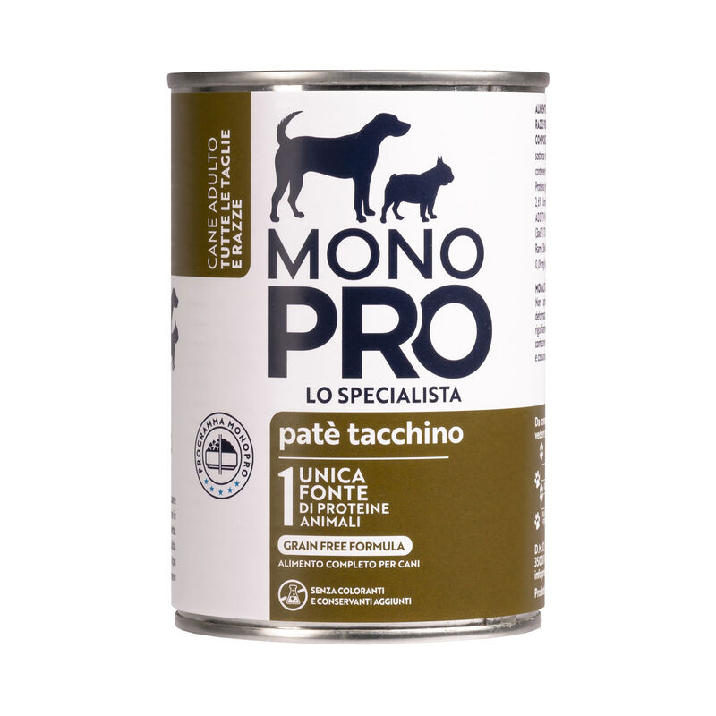 Monopro Dog Adult All Breeds Patè Tacchino 400 gr