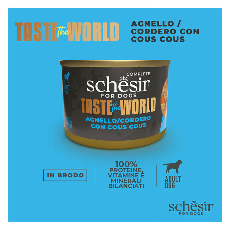 Schesir Taste the World  Dog Adult Agnello con cous cous in brodo 150gr