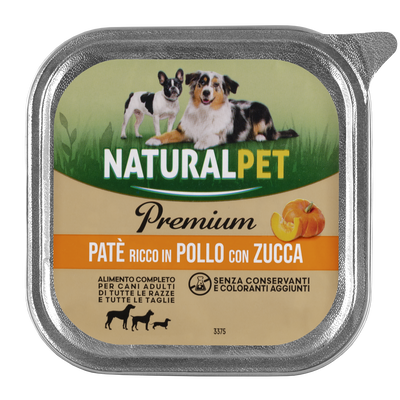 Naturalpet Premium Dog Adult All breeds paté ricco in pollo con zucca 150gr