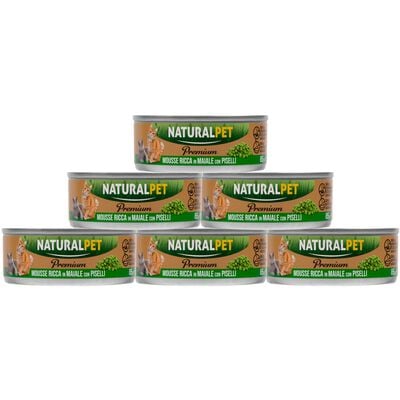 Naturalpet Premium Cat Adult Mousse Maiale e piselli 85gr