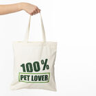 Shopper in tessuto stampa verde 100% Pet Lover