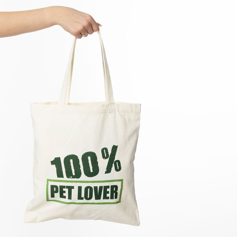 Shopper in tessuto stampa verde 100% Pet Lover