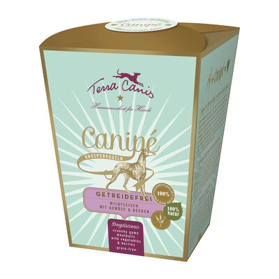 Terra Canis dog snack Canipé Grain Free: selvaggina con patate dolci, zucchine e frutti di bosco 200 gr.