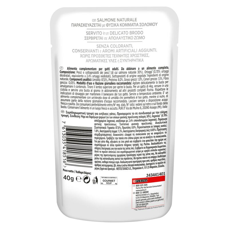 Gourmet Nature's Creation Soup Cat Adult Salmone e Verdure 40 gr