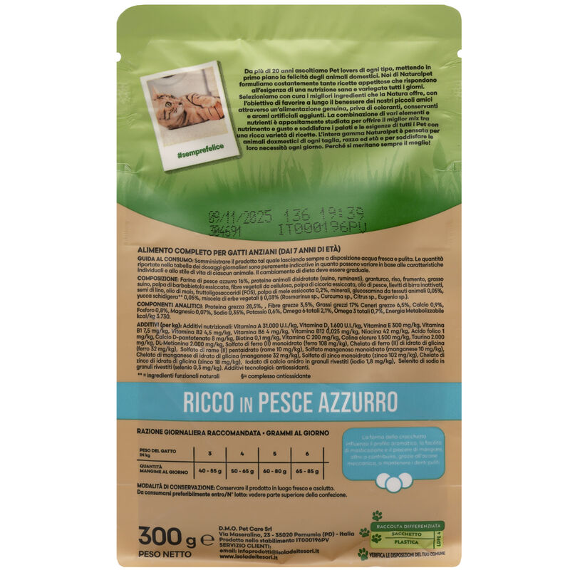 Naturalpet Premium Cat Senior ricco in Pesce Azzurro 300 gr