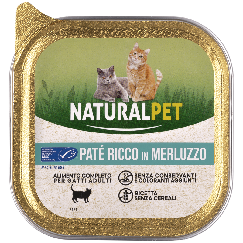 Nauralpet Cat Paté ricco in Merluzzo 100 gr