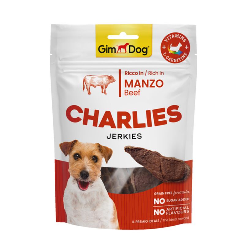 Gimdog Charlies Snack per cani Manzo 70 gr