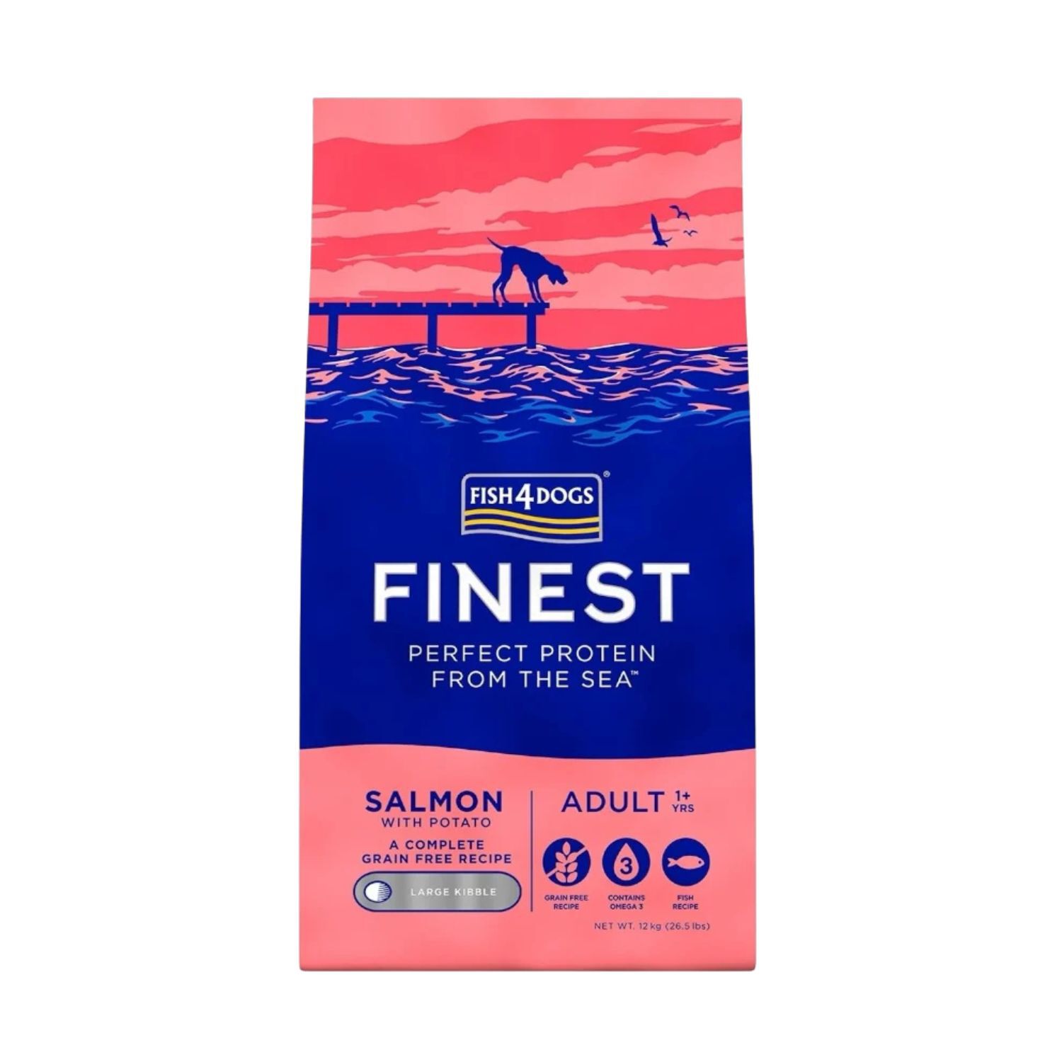 Fish4dogs Finest Dog Adult Large Salmone 12 kg | L'Isola dei Tesori