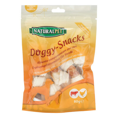 Naturalpet Doggy Snacks Annodato Pelle Bovino/Pollo 80 gr