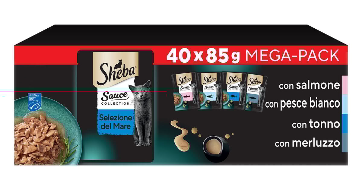 SHEBA Sauce Collection Adult Cat Food Fish Selection 12 x 85g