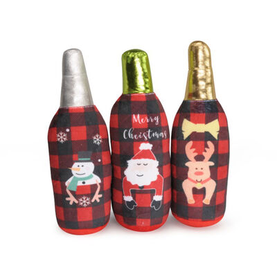 Camon Gioco per cani Bottiglia natalizia in peluche 26 cm