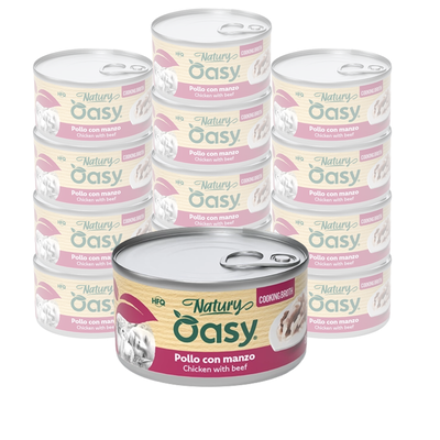 Oasy Natury Cat Adult Pollo con manzo in brodo 85gr