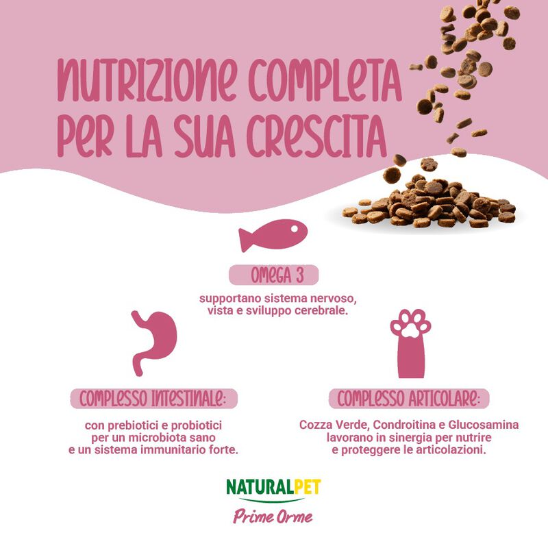 Naturalpet Prime Orme Kitten ricco in Salmone 300gr