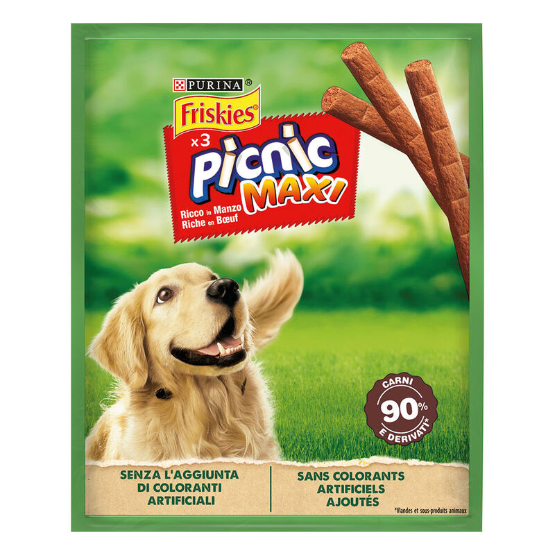 Friskies Picnic Maxi 3x Snack per cani ricco in Manzo 45 gr