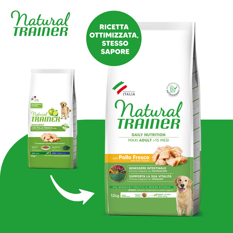 Trainer Natural Dog Maxi Adult Pollo Fresco e Riso 12 kg