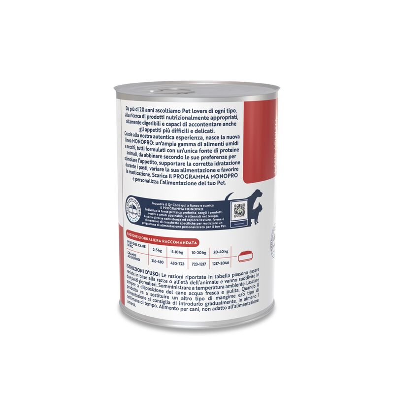 Monopro Bocconcini in Salsa per cani adulti Manzo 415 gr