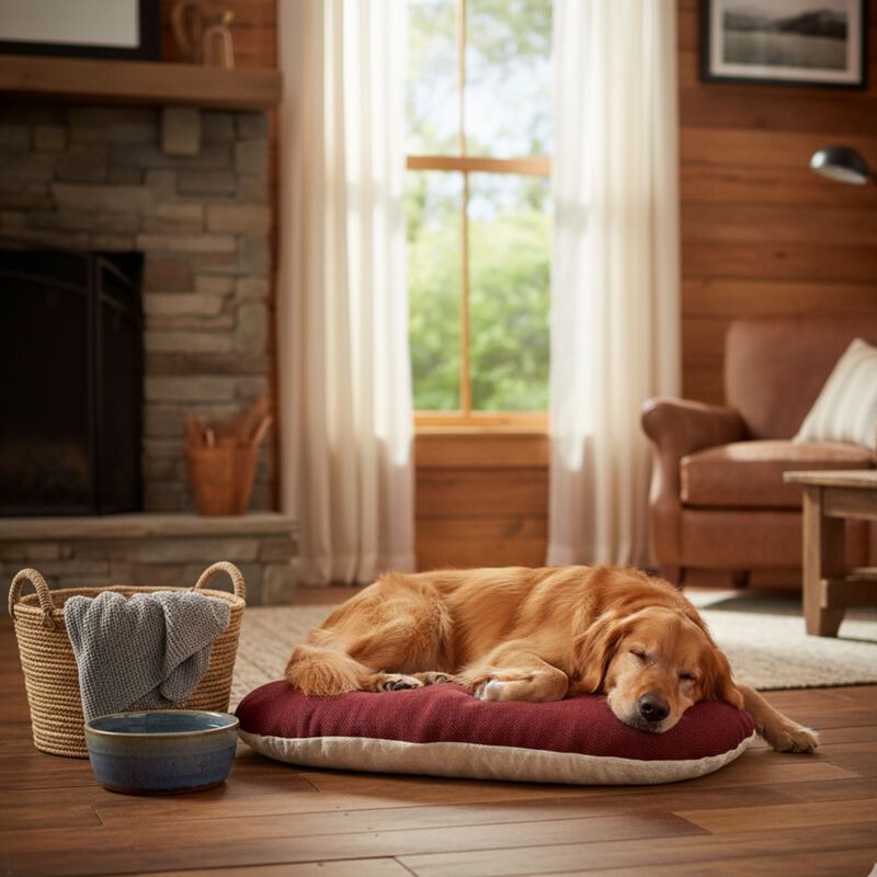 Petup Cuscino Ovale Bordeaux e Panna 90x60 cm