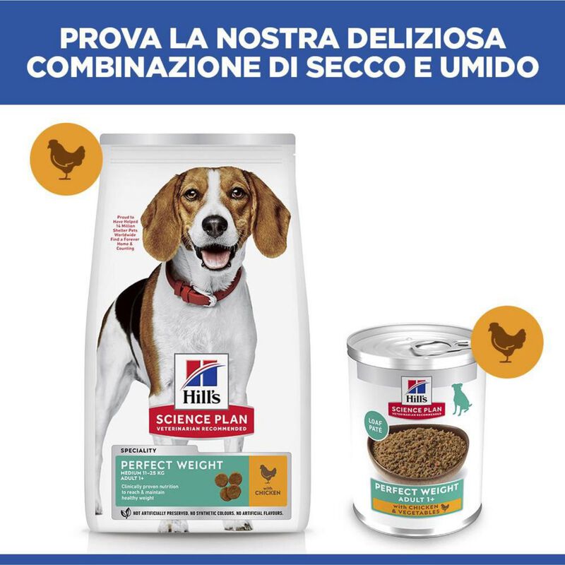 Hill's Science Plan Dog Perfect Weight Medium con Pollo 12 kg