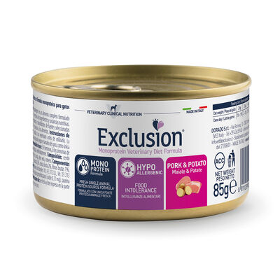 Exclusion Monoprotein Veterinary Diet Cat Hypoallergenic Pork Potato 85 gr