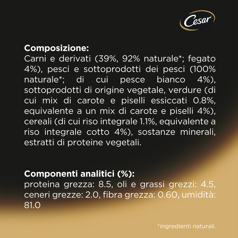Cesar Dog Scelta dello Chef con Pesce Riso e Verdure 150 gr