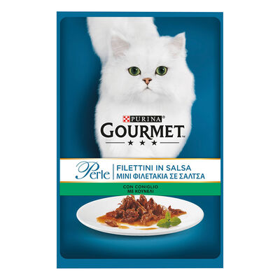 Gourmet Perle Cat Adult Filettini in Salsa con Coniglio 85 gr