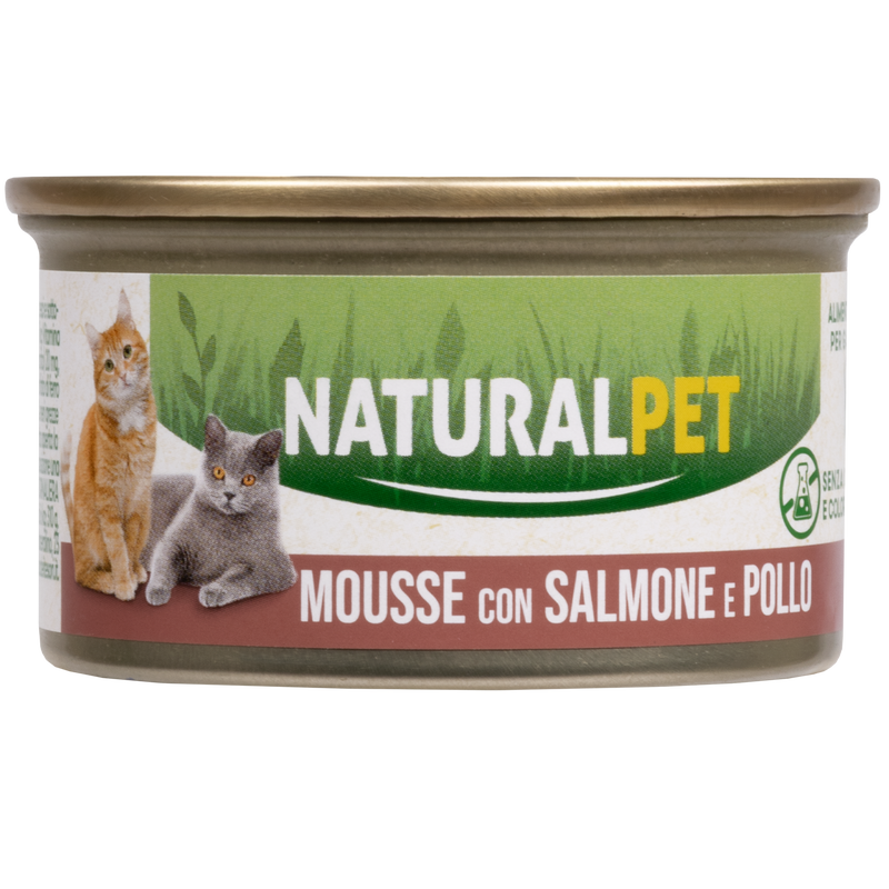 Naturalpet Cat Adult Mousse Salmone e pollo 85g