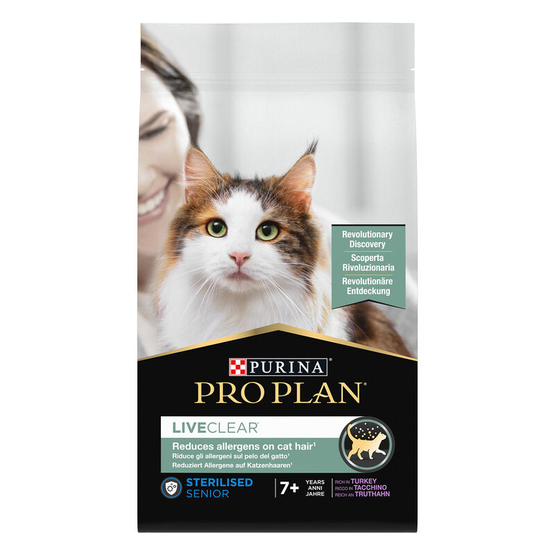 Purina Pro Plan LiveClear Cat Senior 7+ Sterilised ricco in Tacchino 1,4 kg
