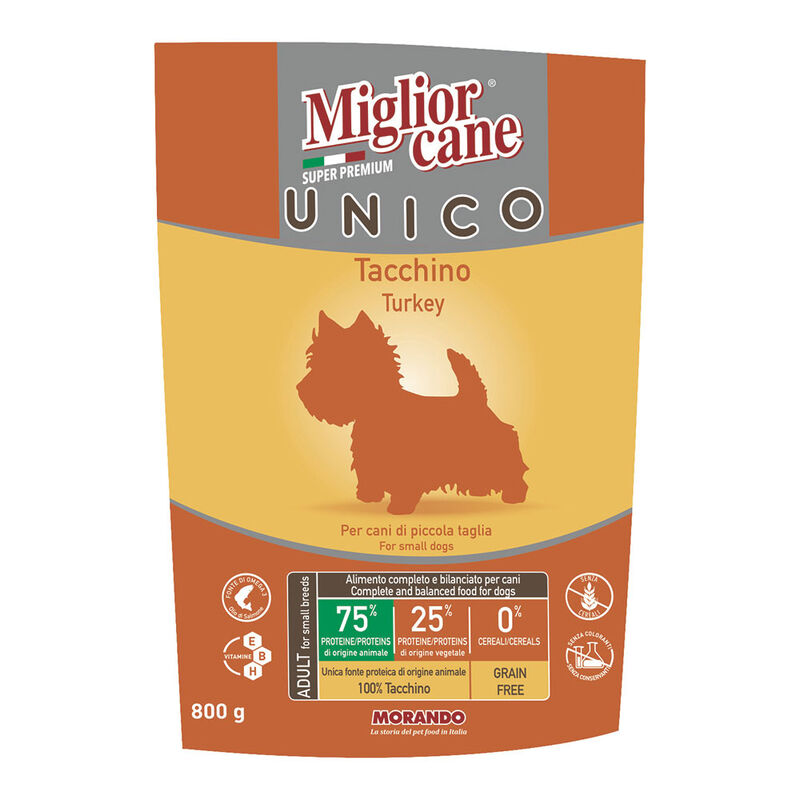 Migliorcane Unico Dog Adult Mini con Tacchino 800 gr