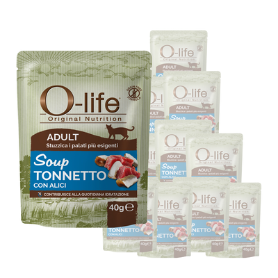 O-life Cat Adult Soup Tonnetto con alici 40gr