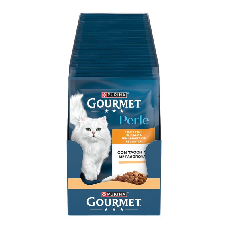 Gourmet Perle Cat Adult Filettini in Salsa con Tacchino 85 gr