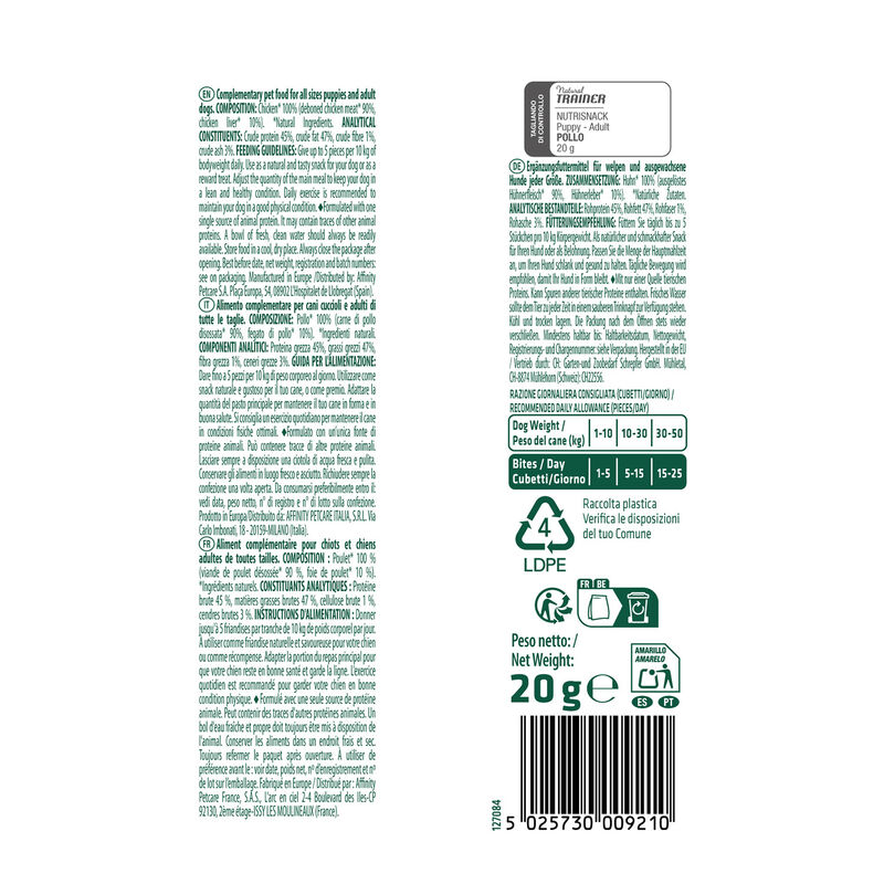 Natural Trainer Freeze Dried Nutrisnack Pollo 20G