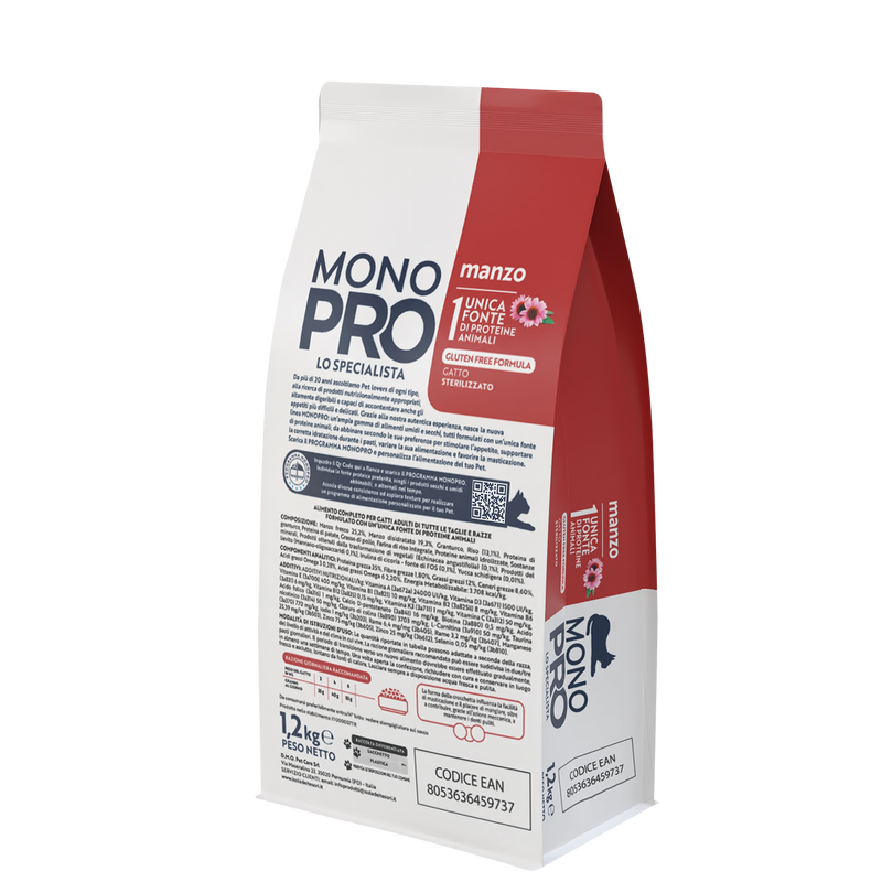 Monopro Cat Adul Sterilized Manzo 1,2kg