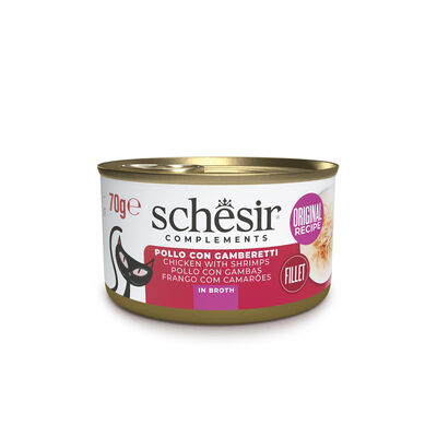 Schesir Cat Adult Pollo con gamberetti in brodo 70gr