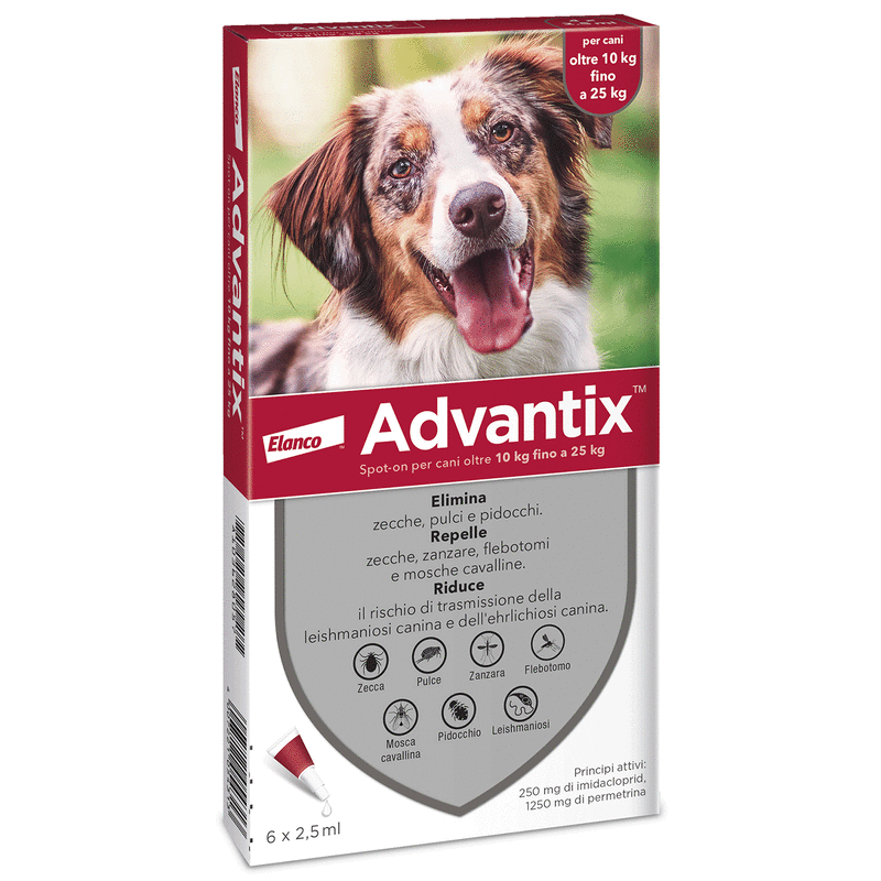 Advantix Spot on per cani oltre 10 kg fino a 25 kg 6 Pipette