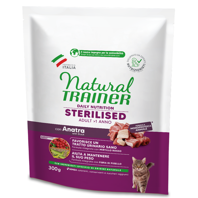 Natural Trainer Cat Adult Sterilised Anatra 300 gr