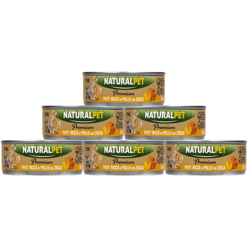 Naturalpet Premium Cat Adult Sterilized Pat&eacute; ricco in Pollo con zucca 85gr