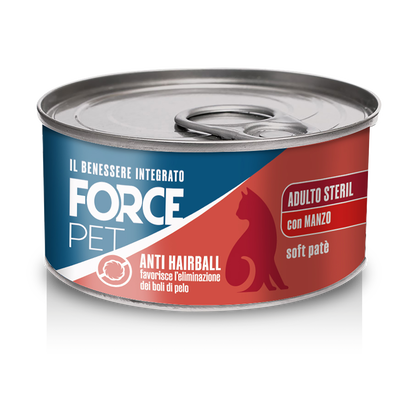 Forcepet Cat Adult Steril Hairball soft pat&egrave; con manzo 85gr