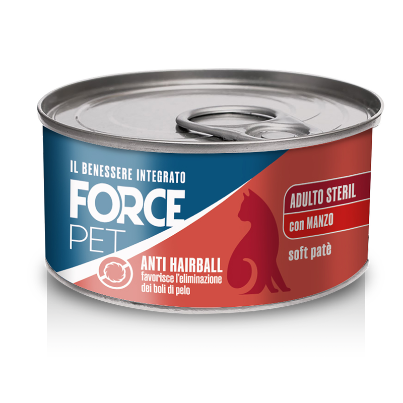 Forcepet Cat Adult Steril Hairball soft pat&egrave; con manzo 85gr